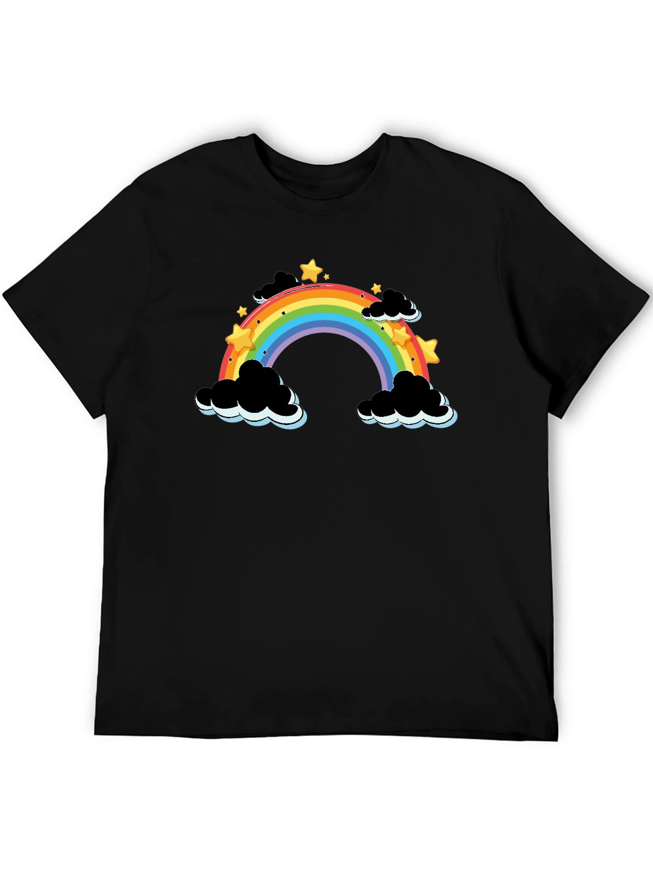 Rainbow Cloud Graphic Tee - Mens Black T-Shirt