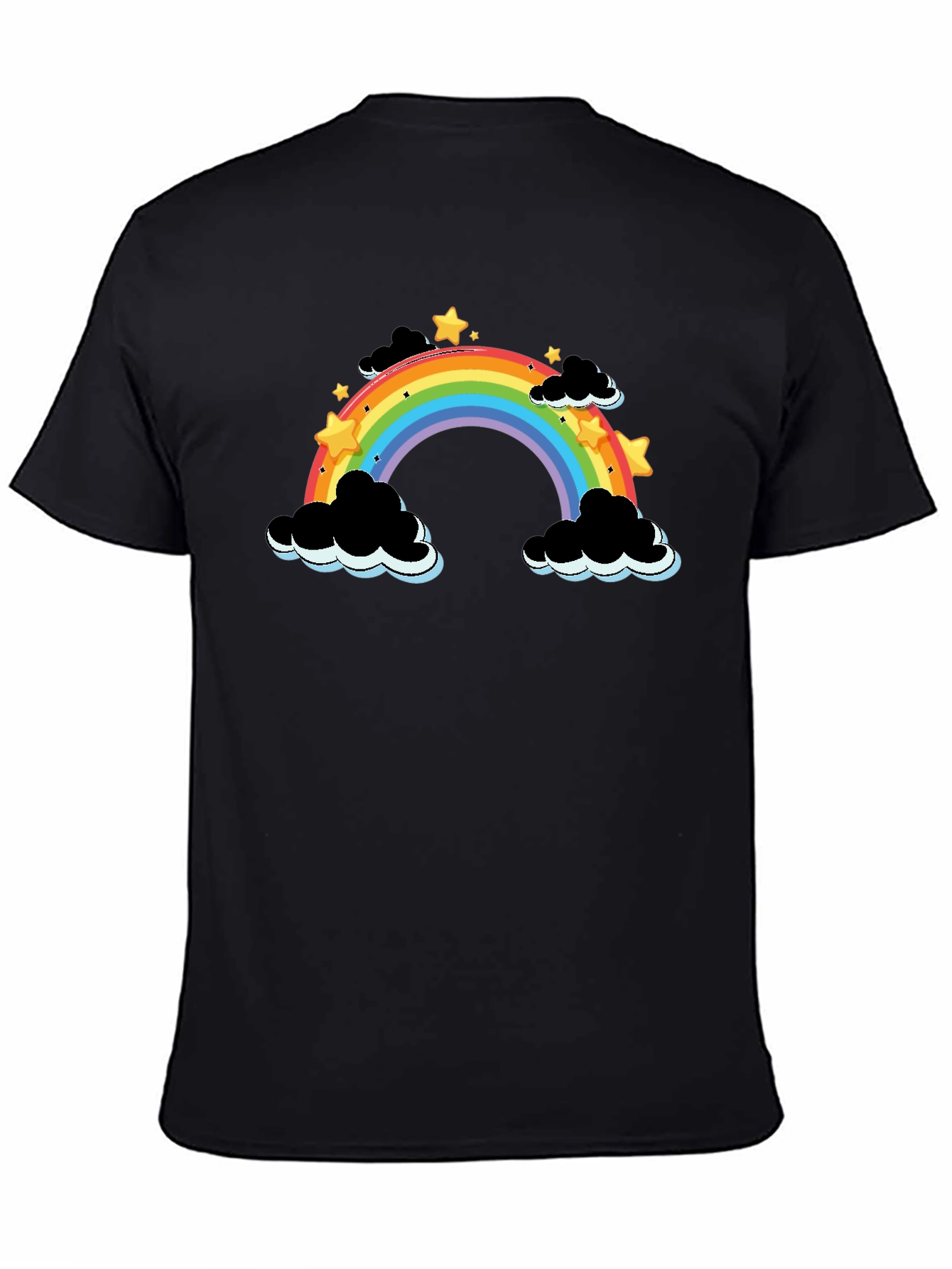 Rainbow Cloud Graphic Tee - Mens Black T-Shirt