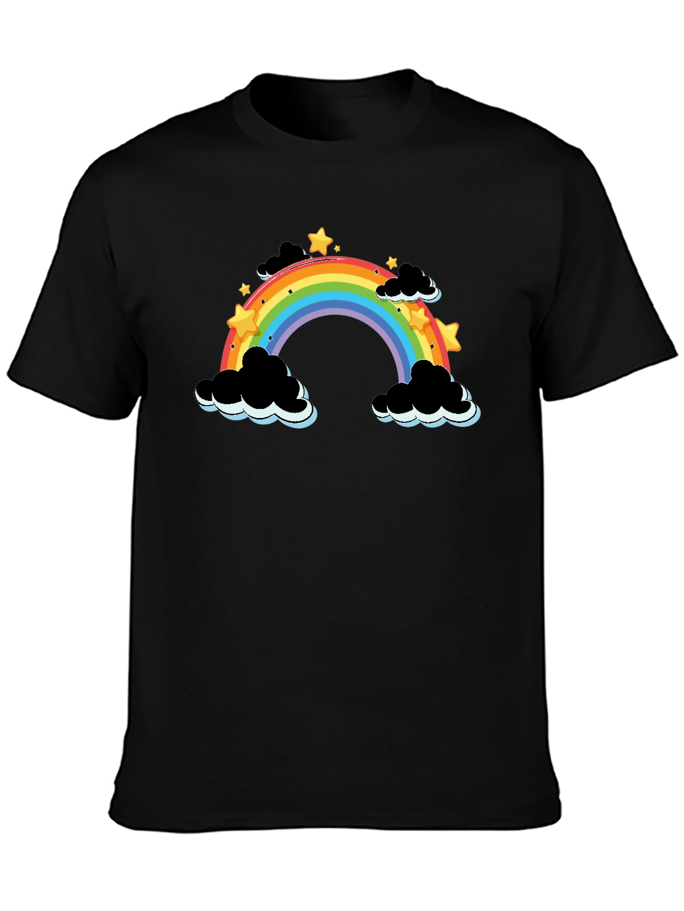Rainbow Cloud Graphic Tee - Mens Black T-Shirt