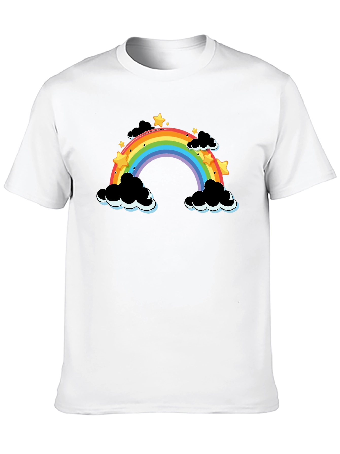 Rainbow Cloud Graphic Tee - Mens Black T-Shirt