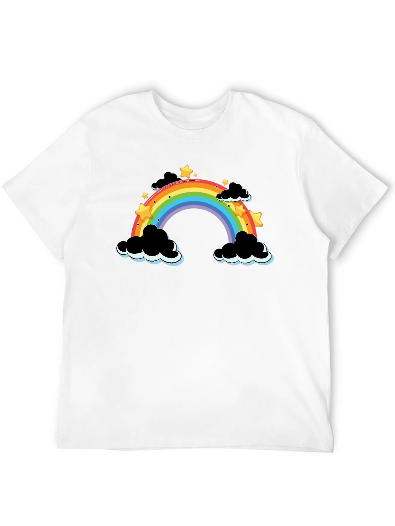 Rainbow Cloud Graphic Tee - Mens Black T-Shirt