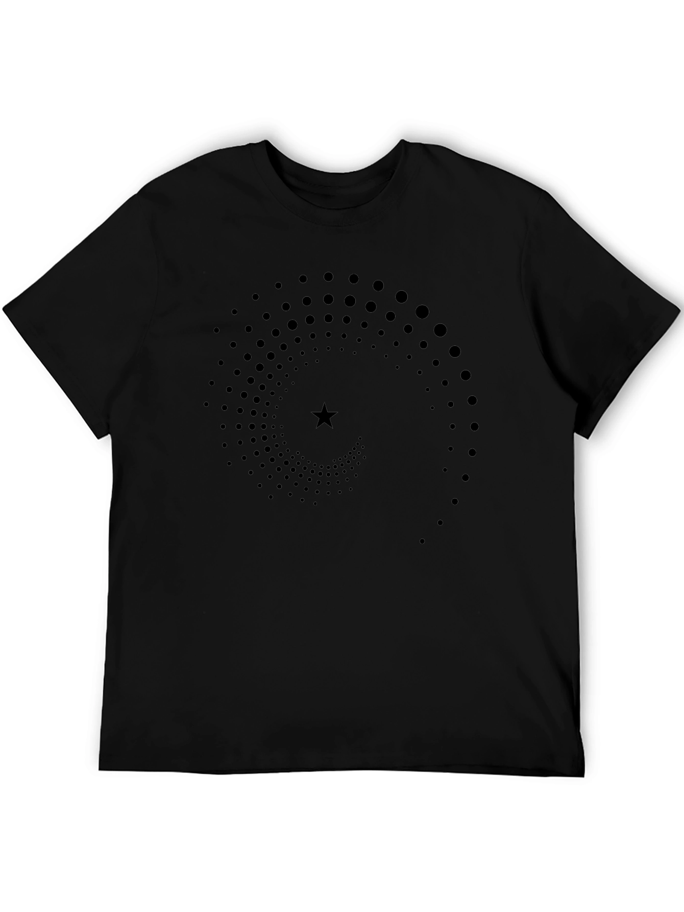Spiral Star Graphic T-Shirt - Black