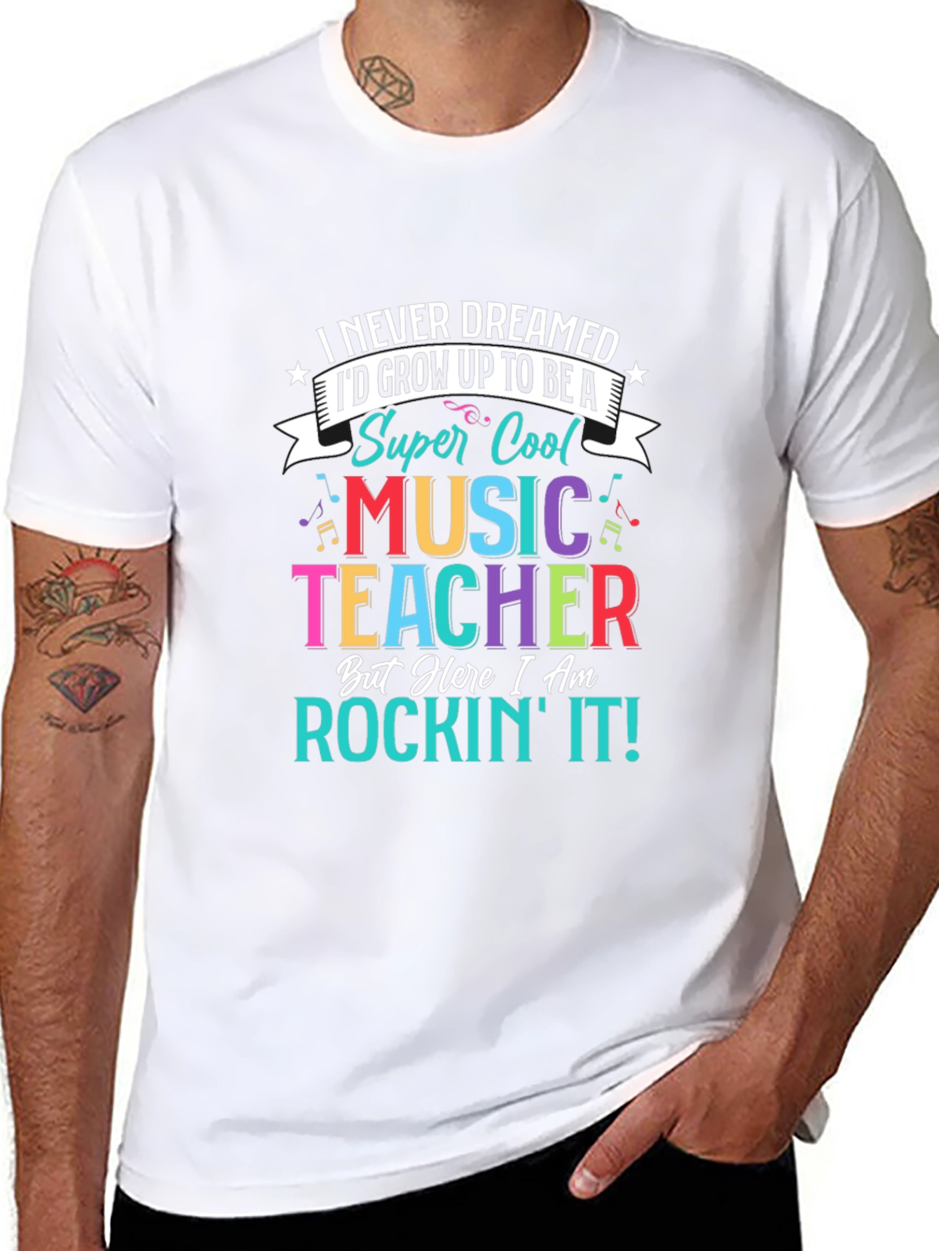 Super Cool Music Teacher Graphic T-Shirt