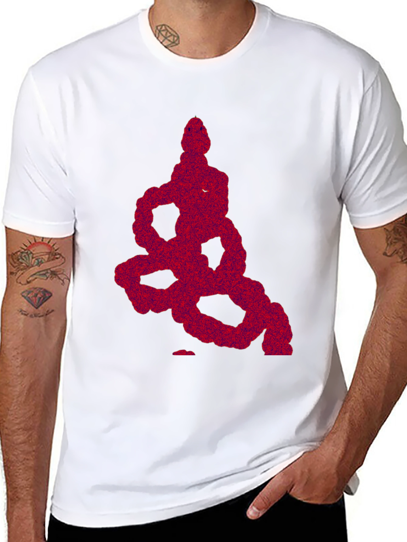 Abstract Snake Graphic Tee - Mens Black T-Shirt