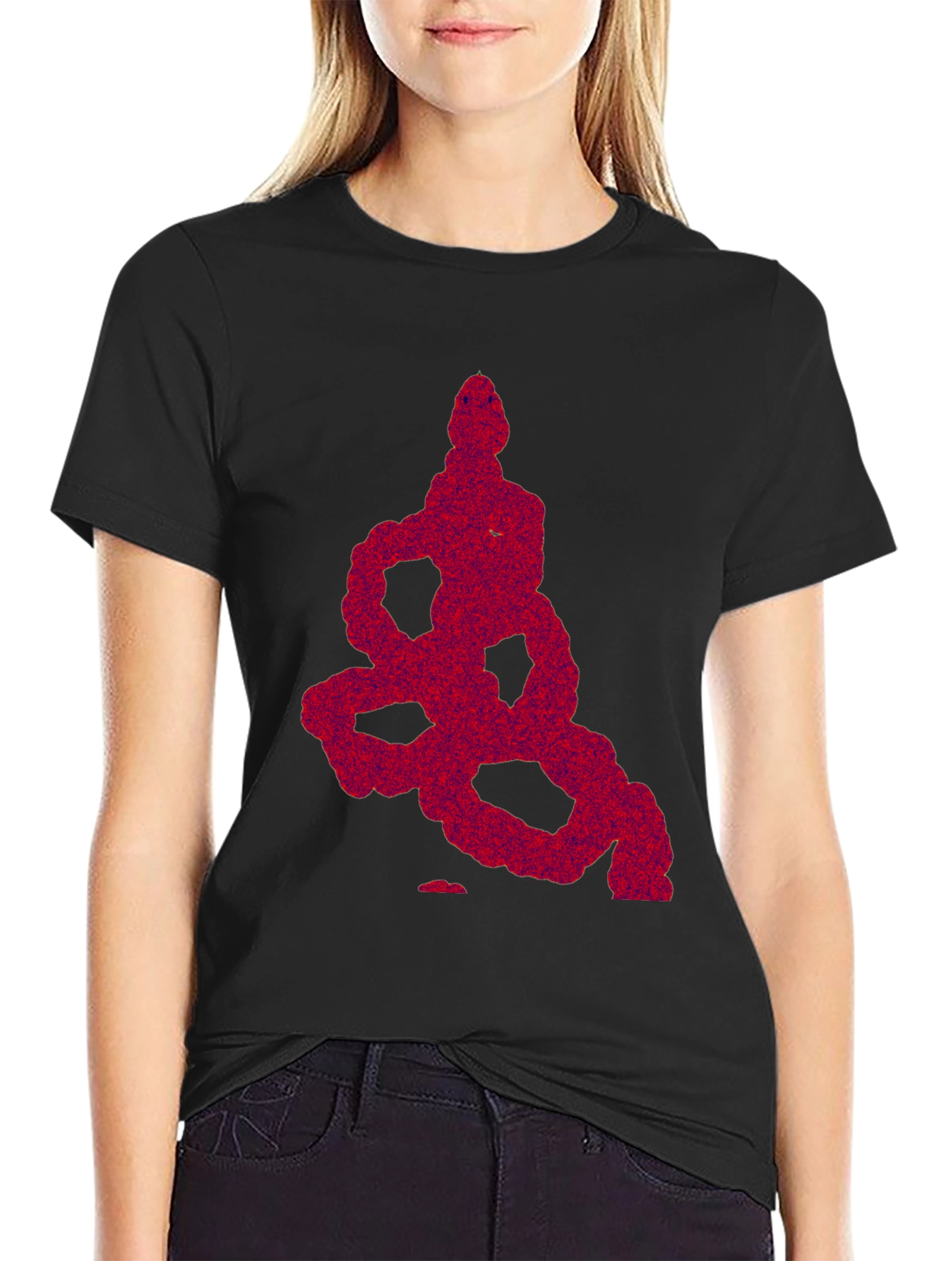 Abstract Snake Graphic Tee - Mens Black T-Shirt