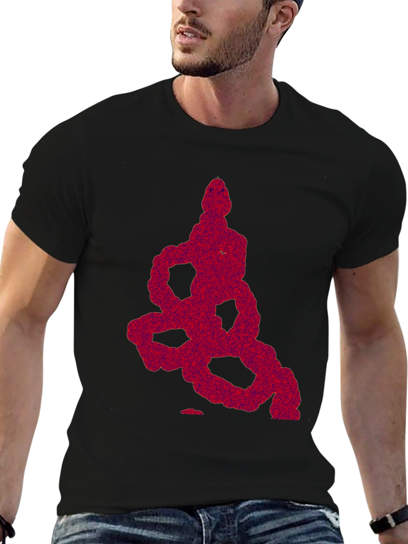 Abstract Snake Graphic Tee - Mens Black T-Shirt