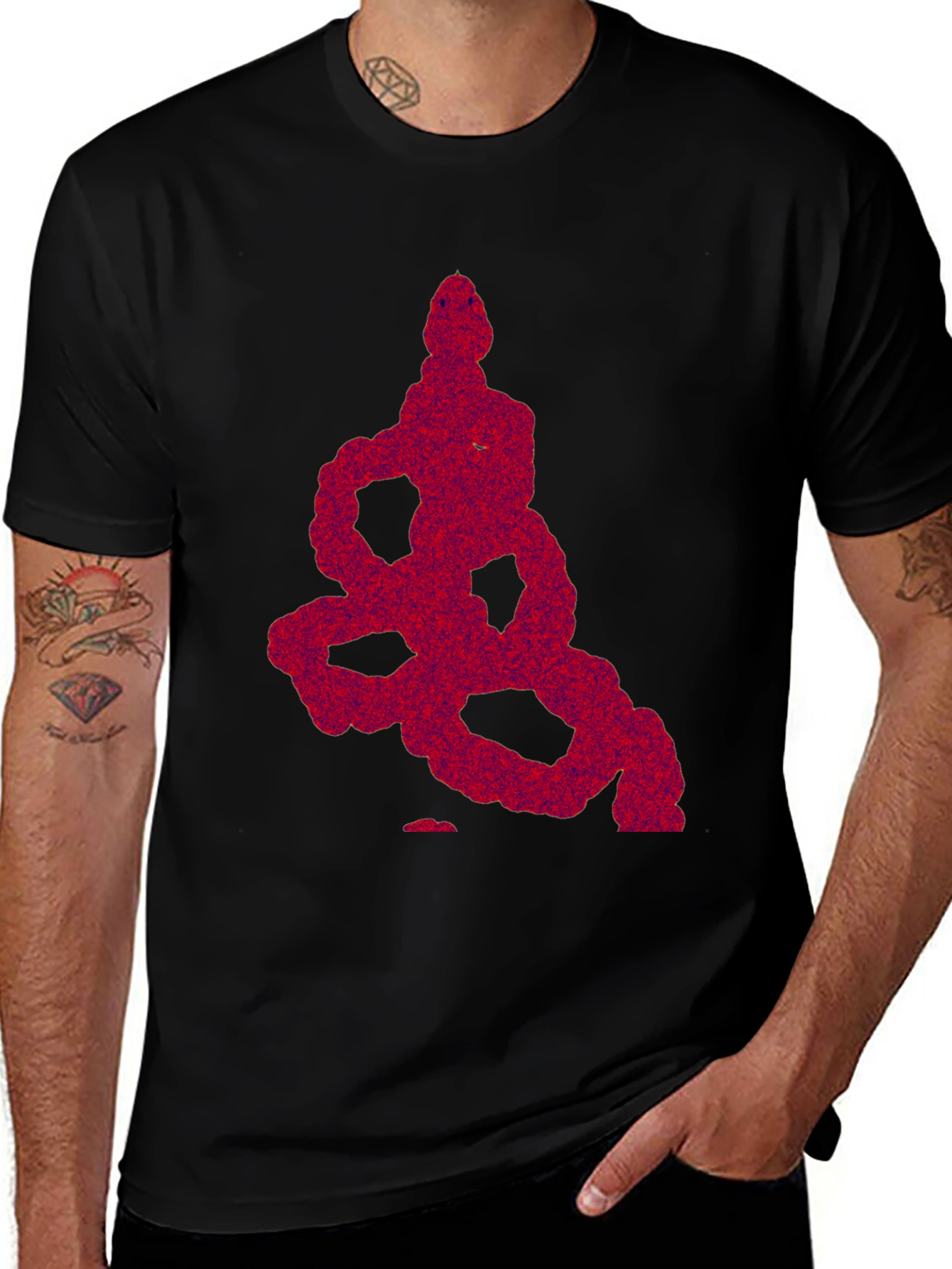 Abstract Snake Graphic Tee - Mens Black T-Shirt
