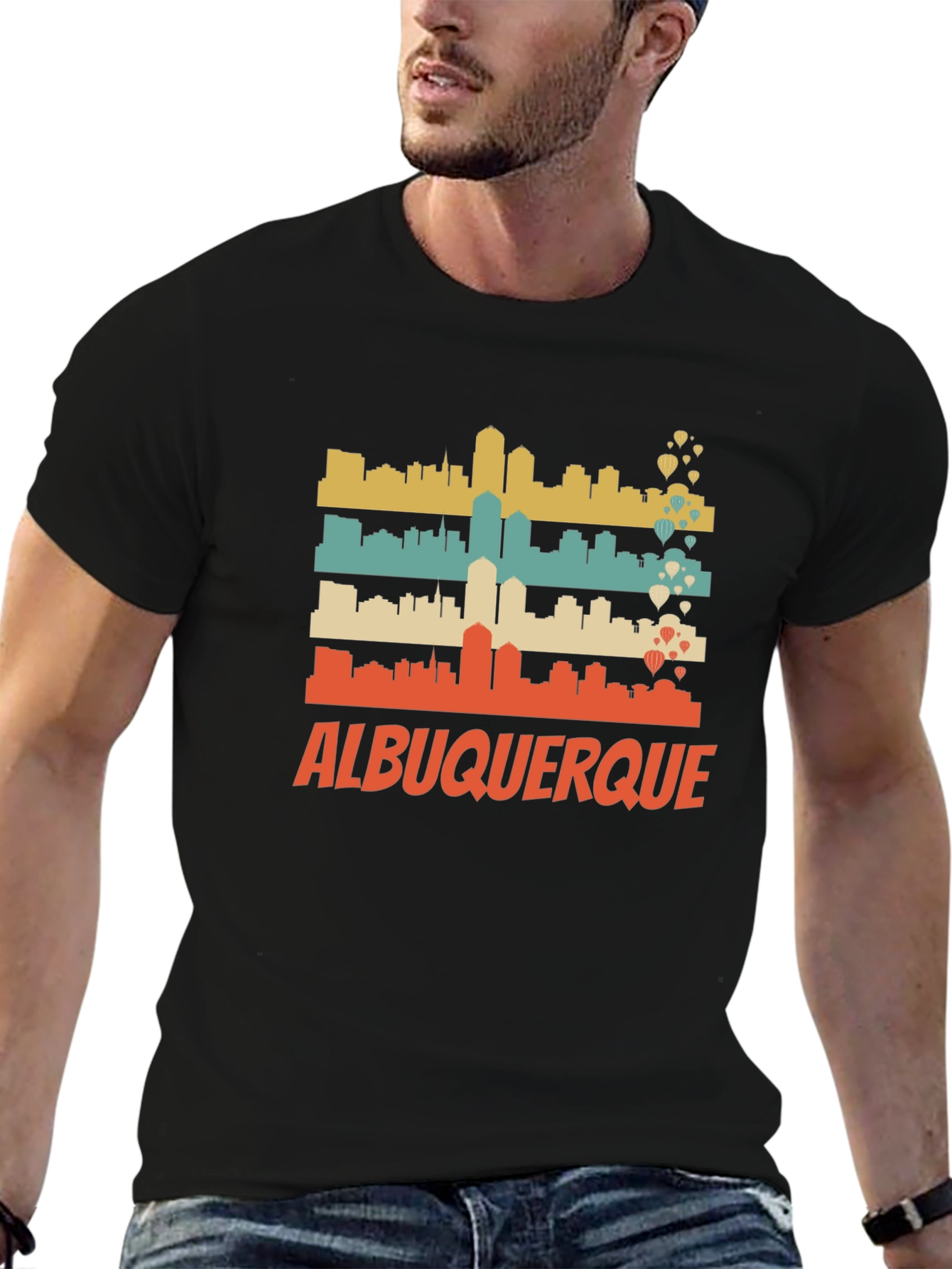 Albuquerque Skyline Graphic Tee - Retro Style