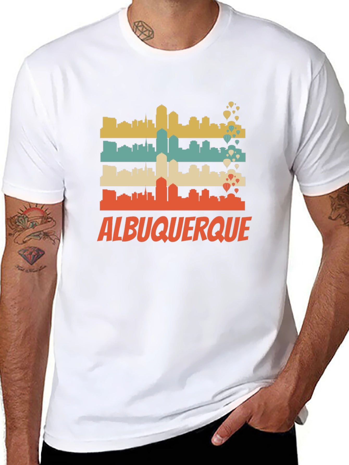 Albuquerque Skyline Graphic Tee - Retro Style