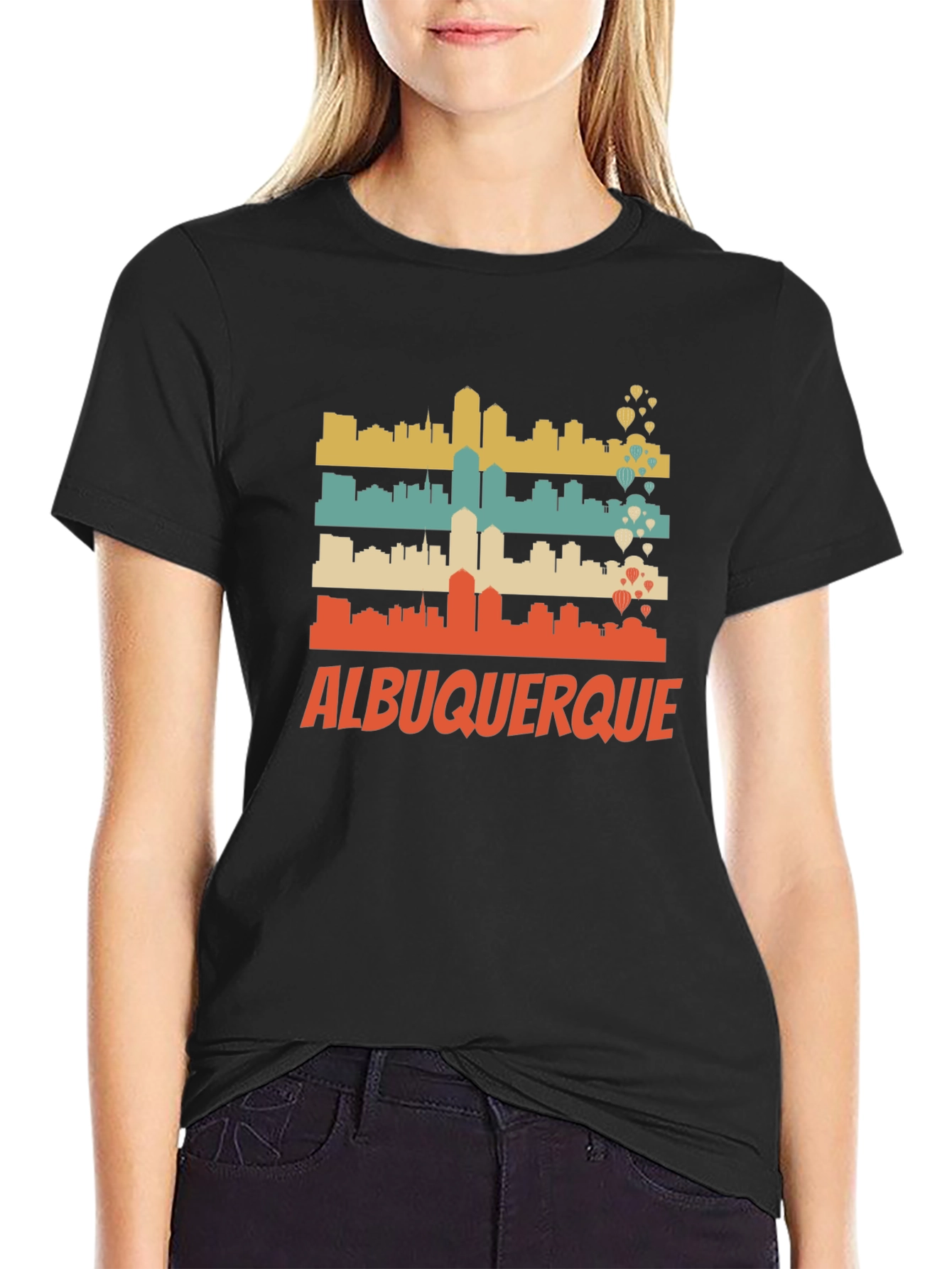 Albuquerque Skyline Graphic Tee - Retro Style
