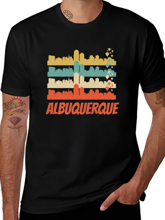 Albuquerque Skyline Graphic Tee - Retro Style