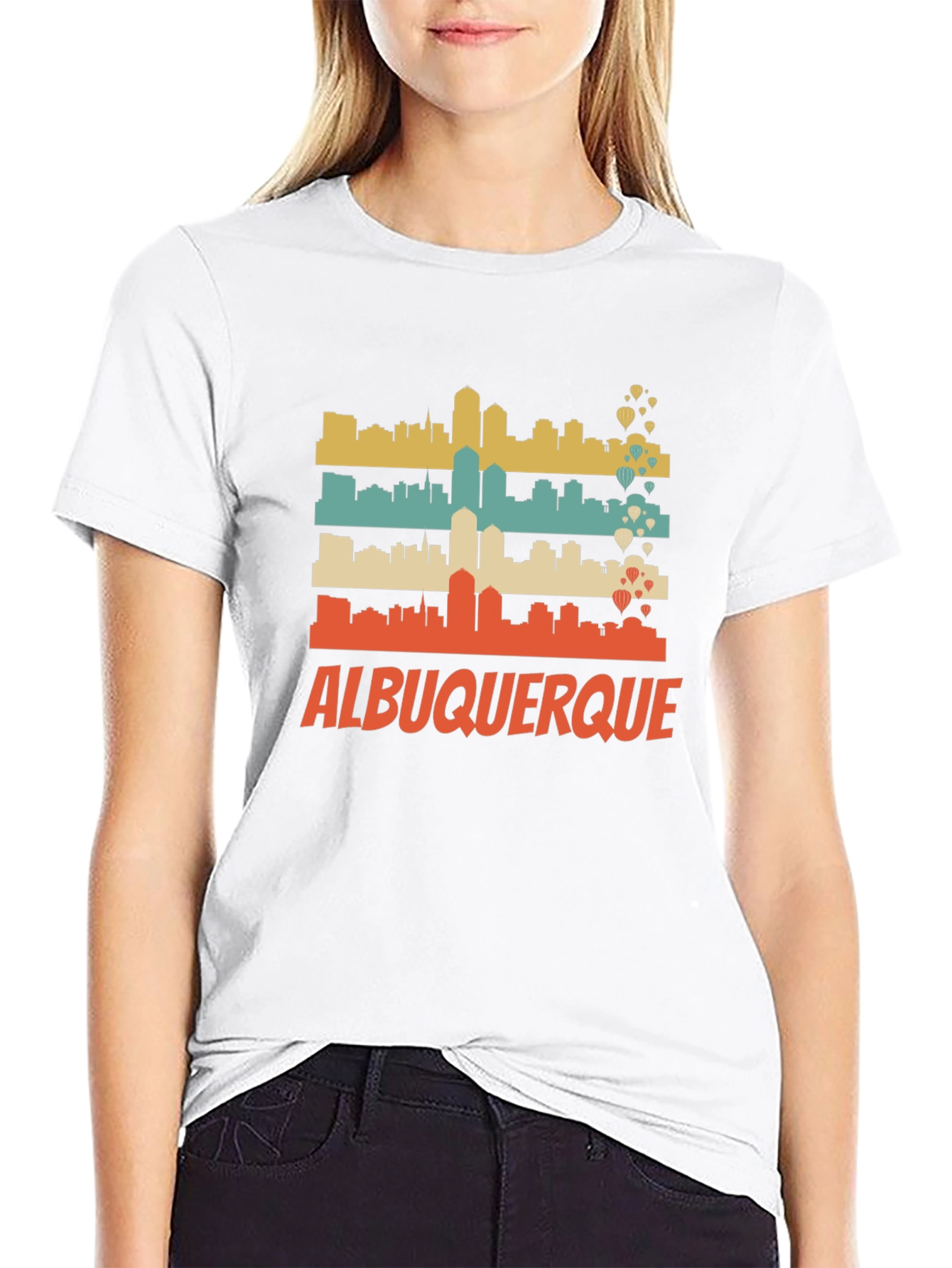 Albuquerque Skyline Graphic Tee - Retro Style