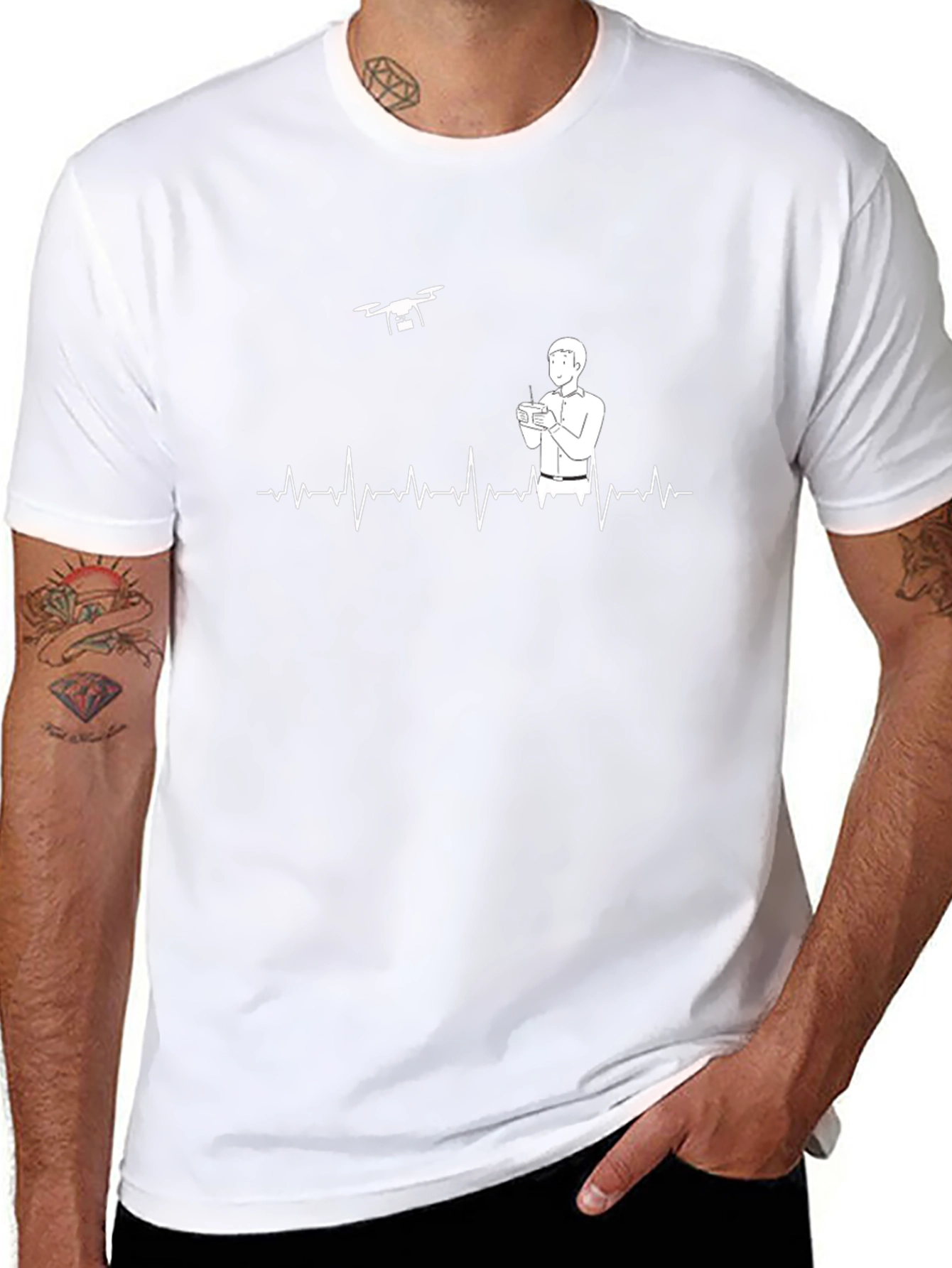 Drone Pilot ECG Heartbeat T-Shirt