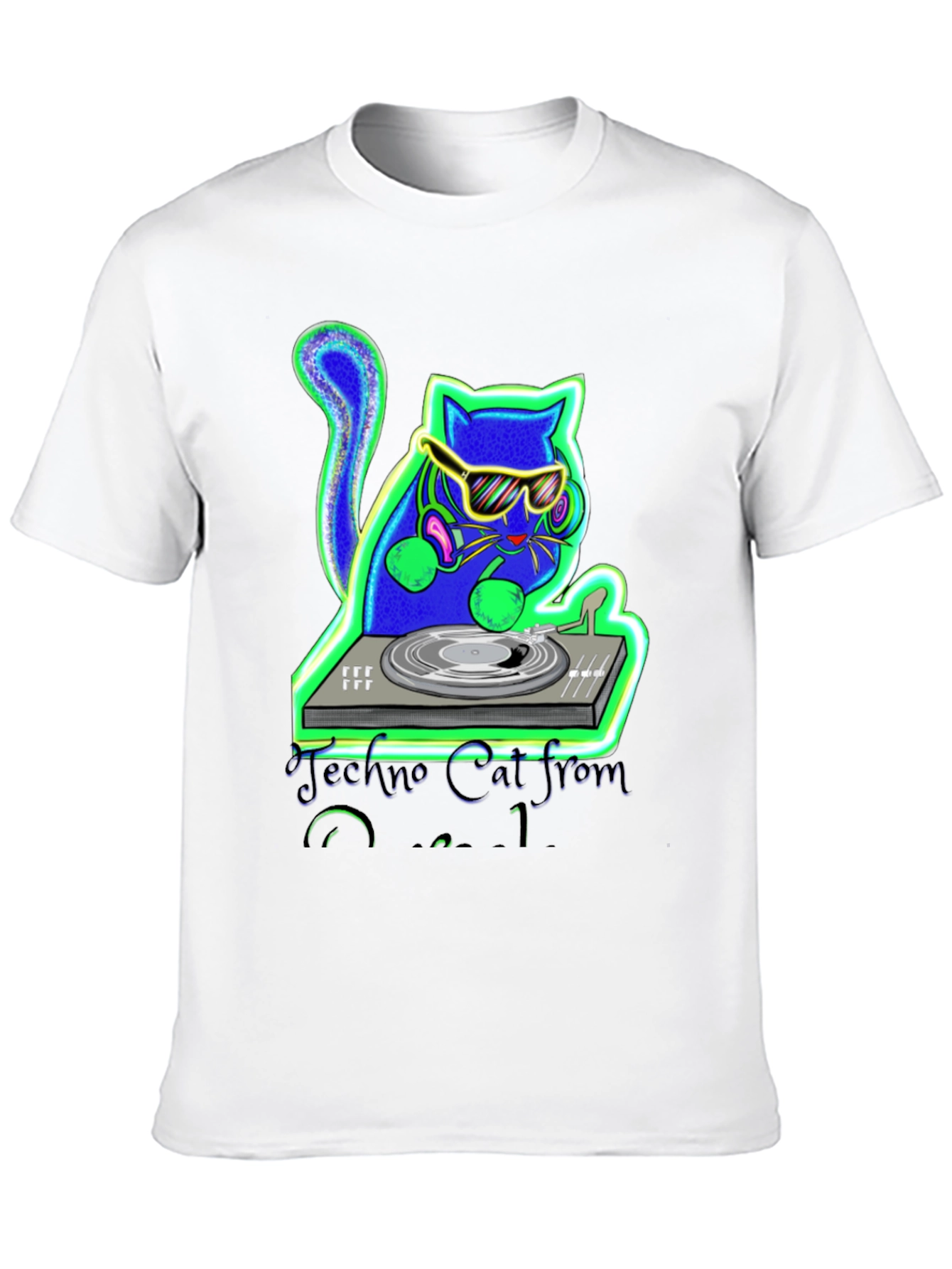 Techno Cat DJ Graphic Tee