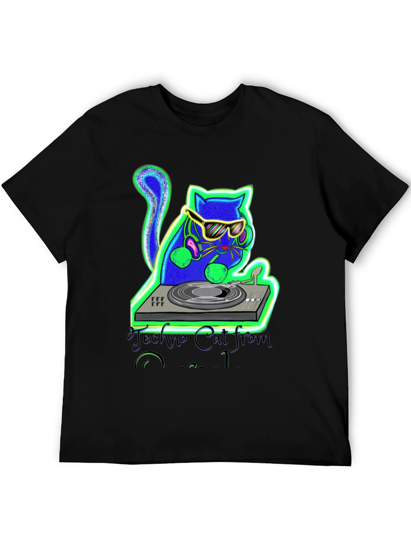 Techno Cat DJ Graphic Tee