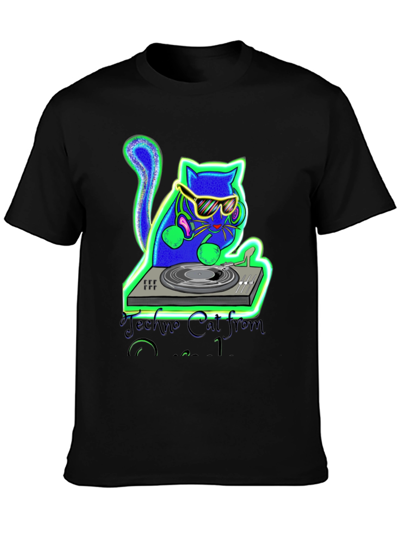 Techno Cat DJ Graphic Tee