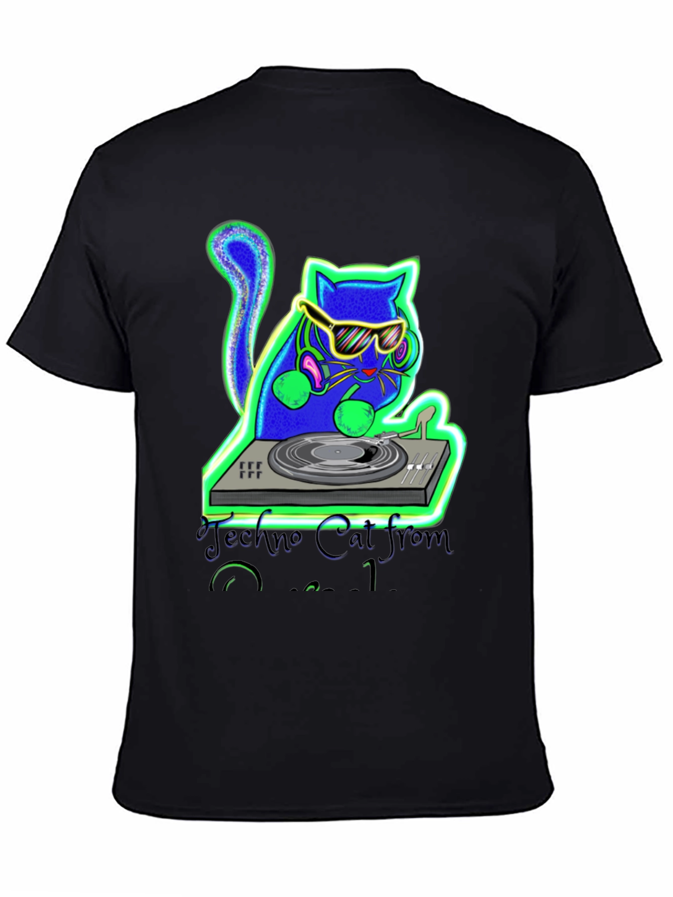 Techno Cat DJ Graphic Tee