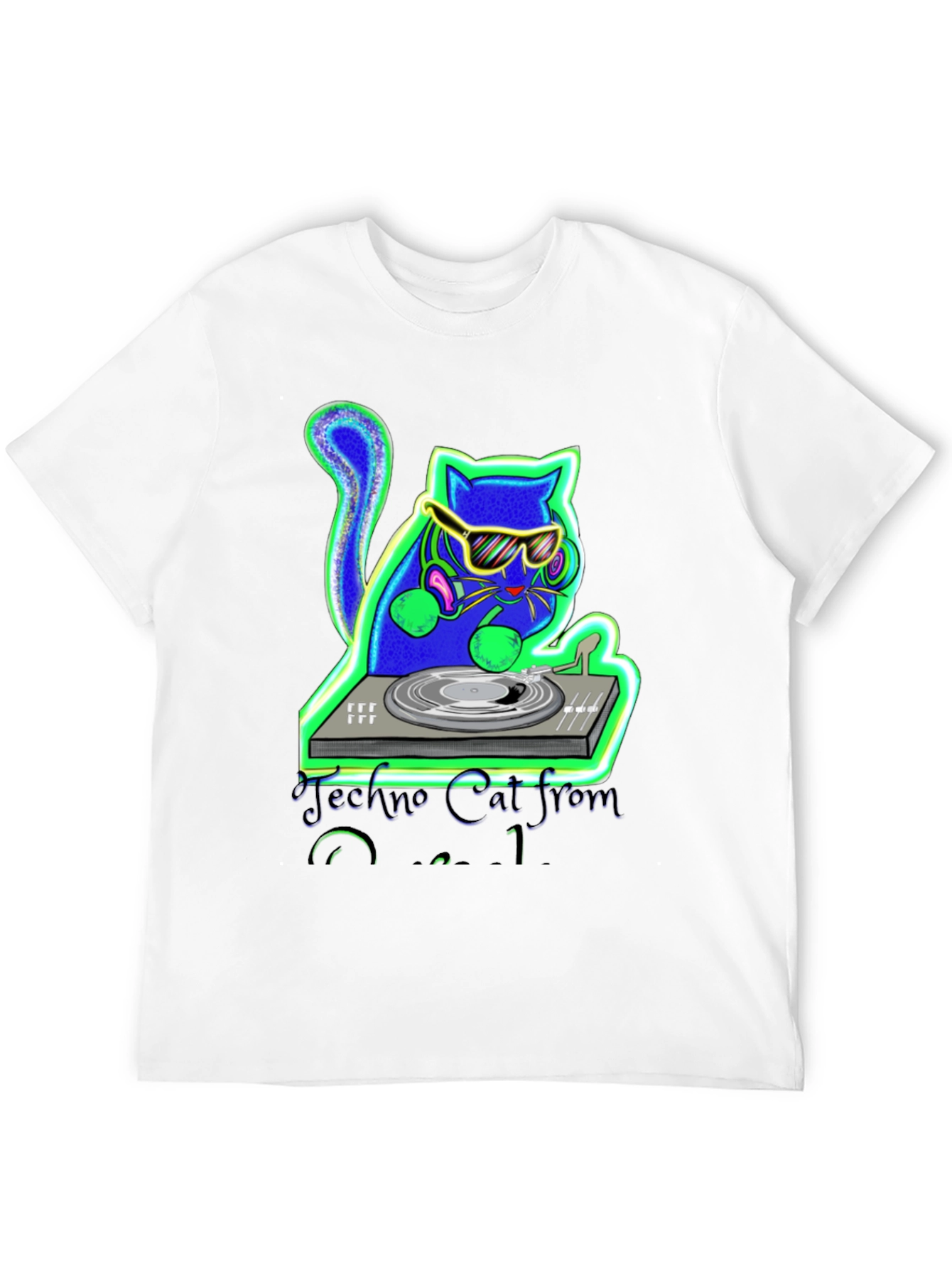 Techno Cat DJ Graphic Tee