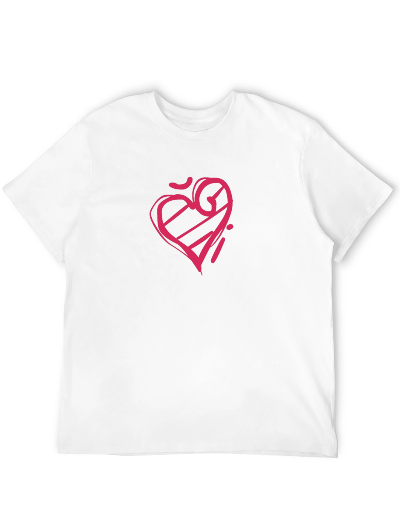Mens Black Tee with Graphic Heart Design