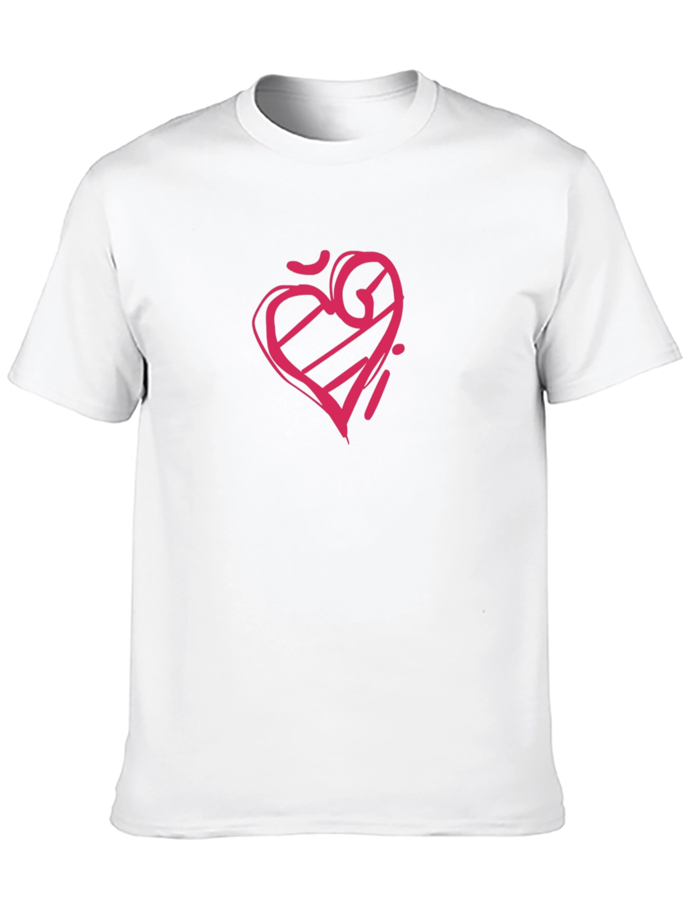 Mens Black Tee with Graphic Heart Design