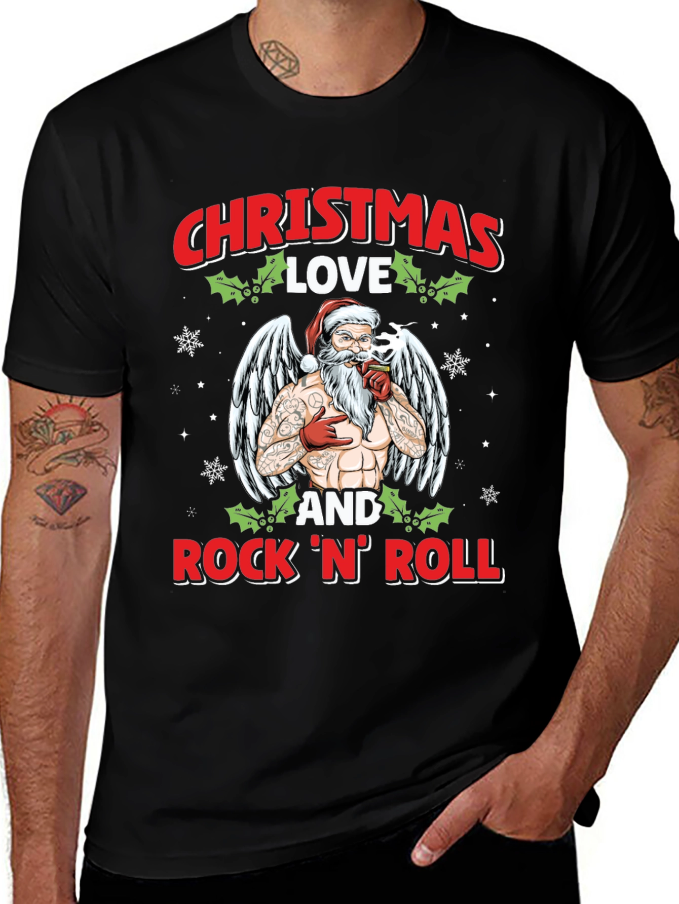 Christmas Love and RocknRoll T-Shirt