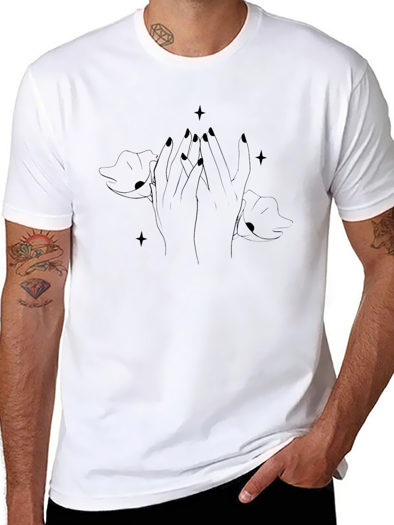 Mystic Hands Graphic Tee - Unisex Black Shirt