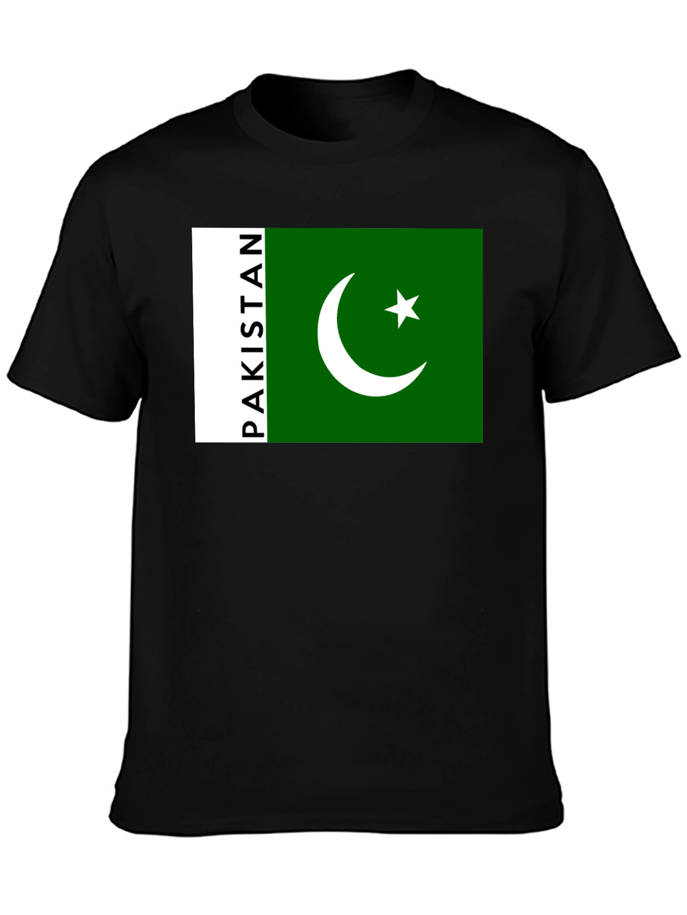 Pakistan Flag Graphic Black T-Shirt