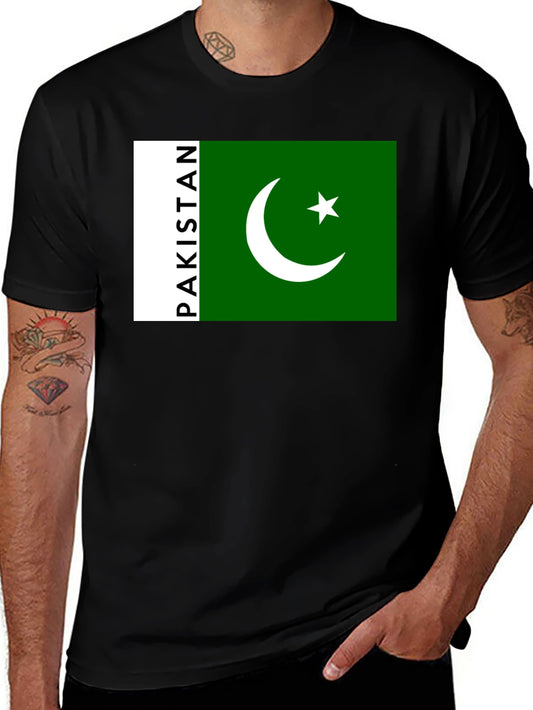 Pakistan Flag Graphic Black T-Shirt