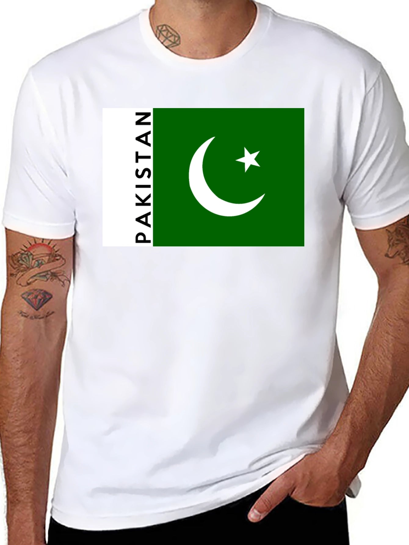 Pakistan Flag Graphic Black T-Shirt