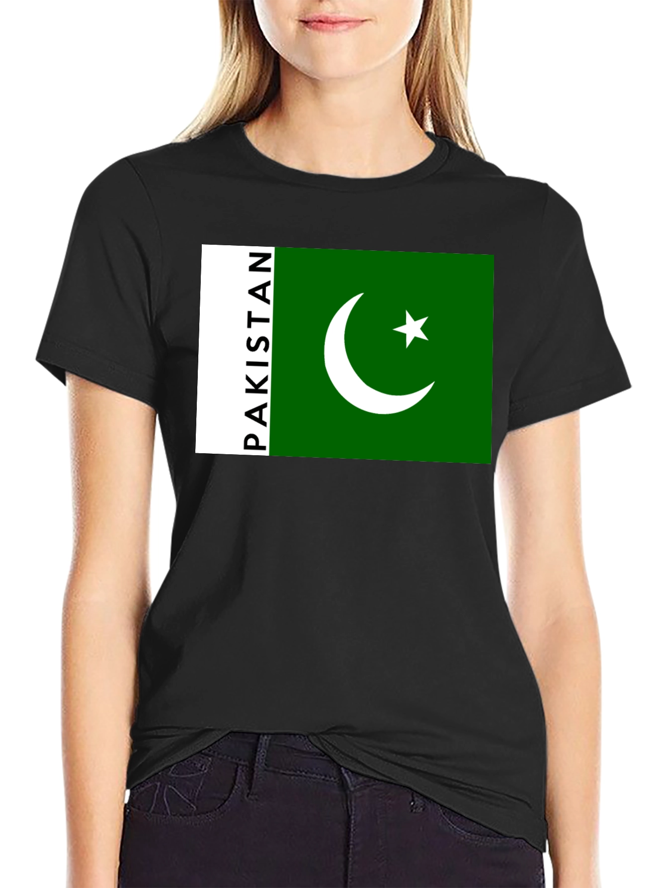 Pakistan Flag Graphic Black T-Shirt