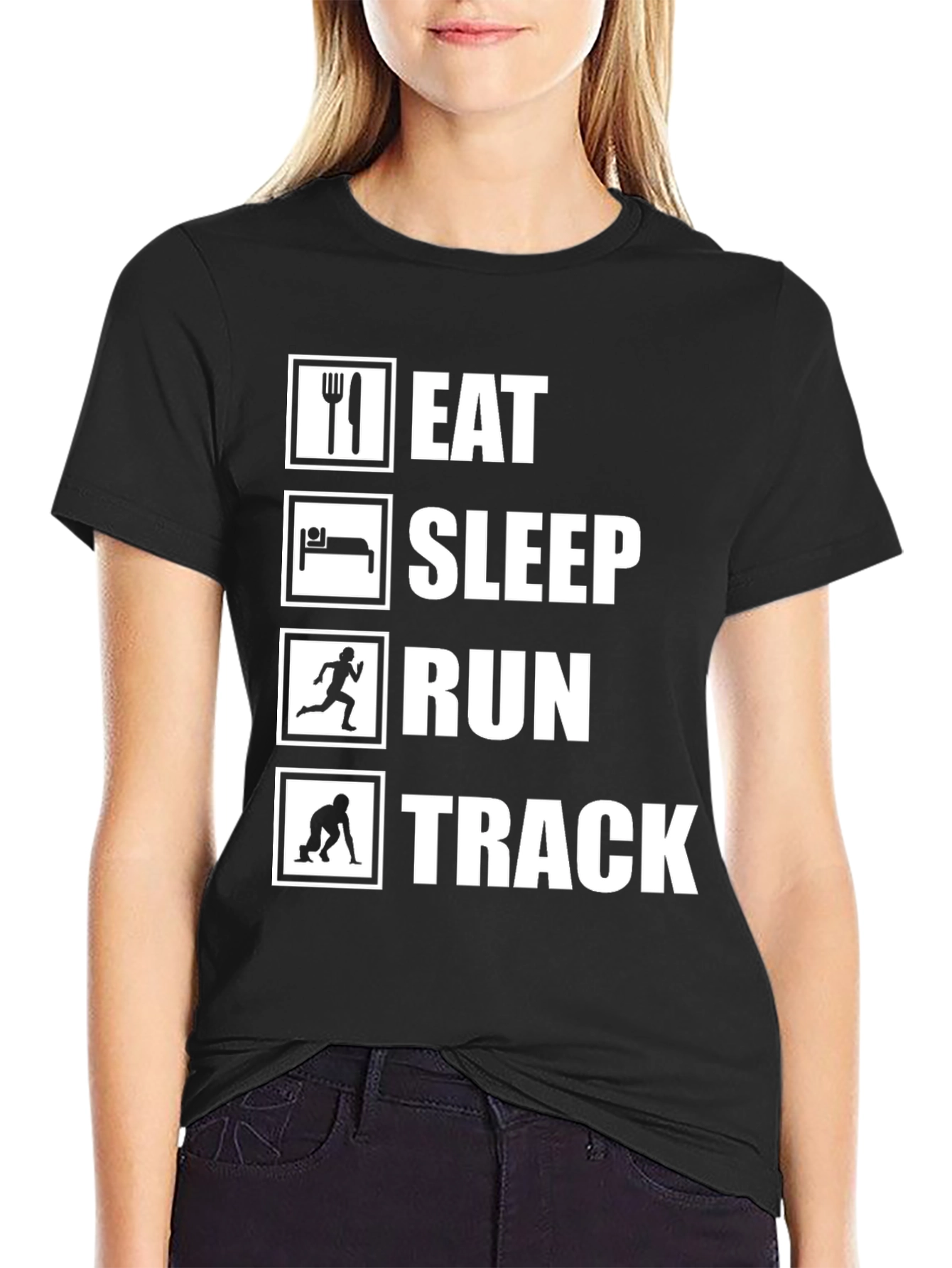 Eat Sleep Run Track T-Shirt - Runners Motivation
