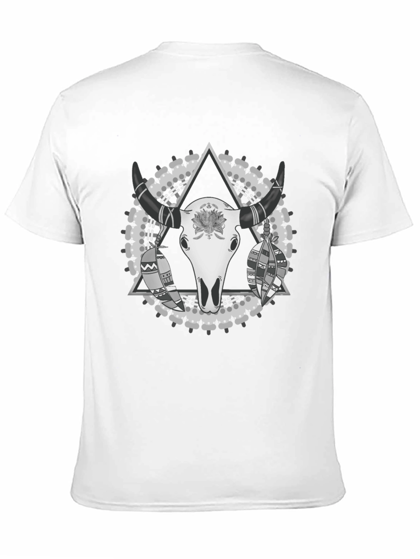 Bull Skull Graphic Tee - Black