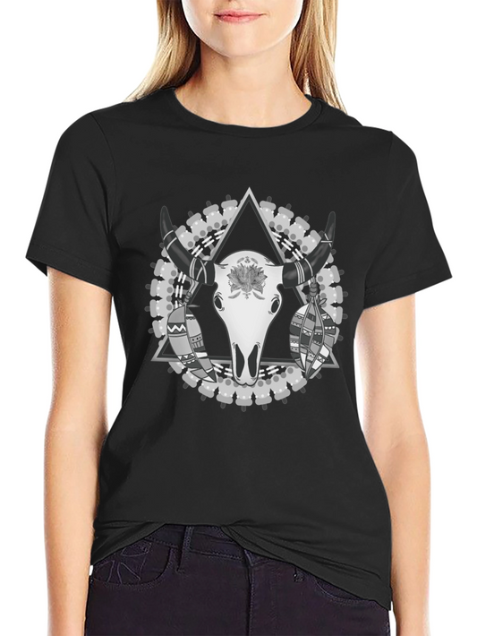 Bull Skull Graphic Tee - Black