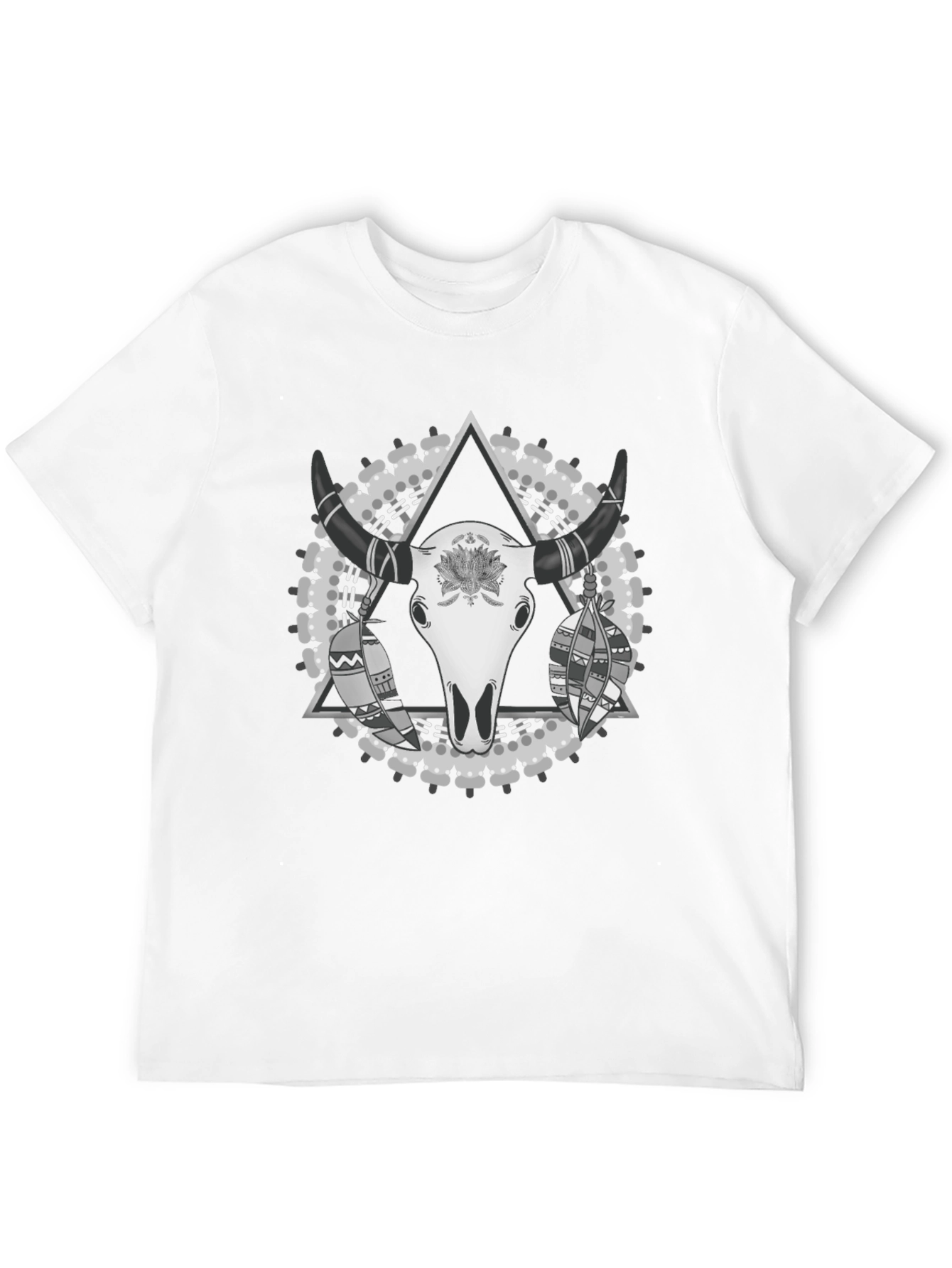 Bull Skull Graphic Tee - Black