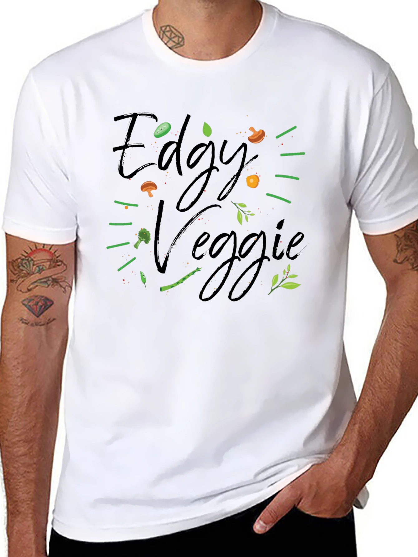 Edgy Veggie Graphic T-Shirt - Vegan Style