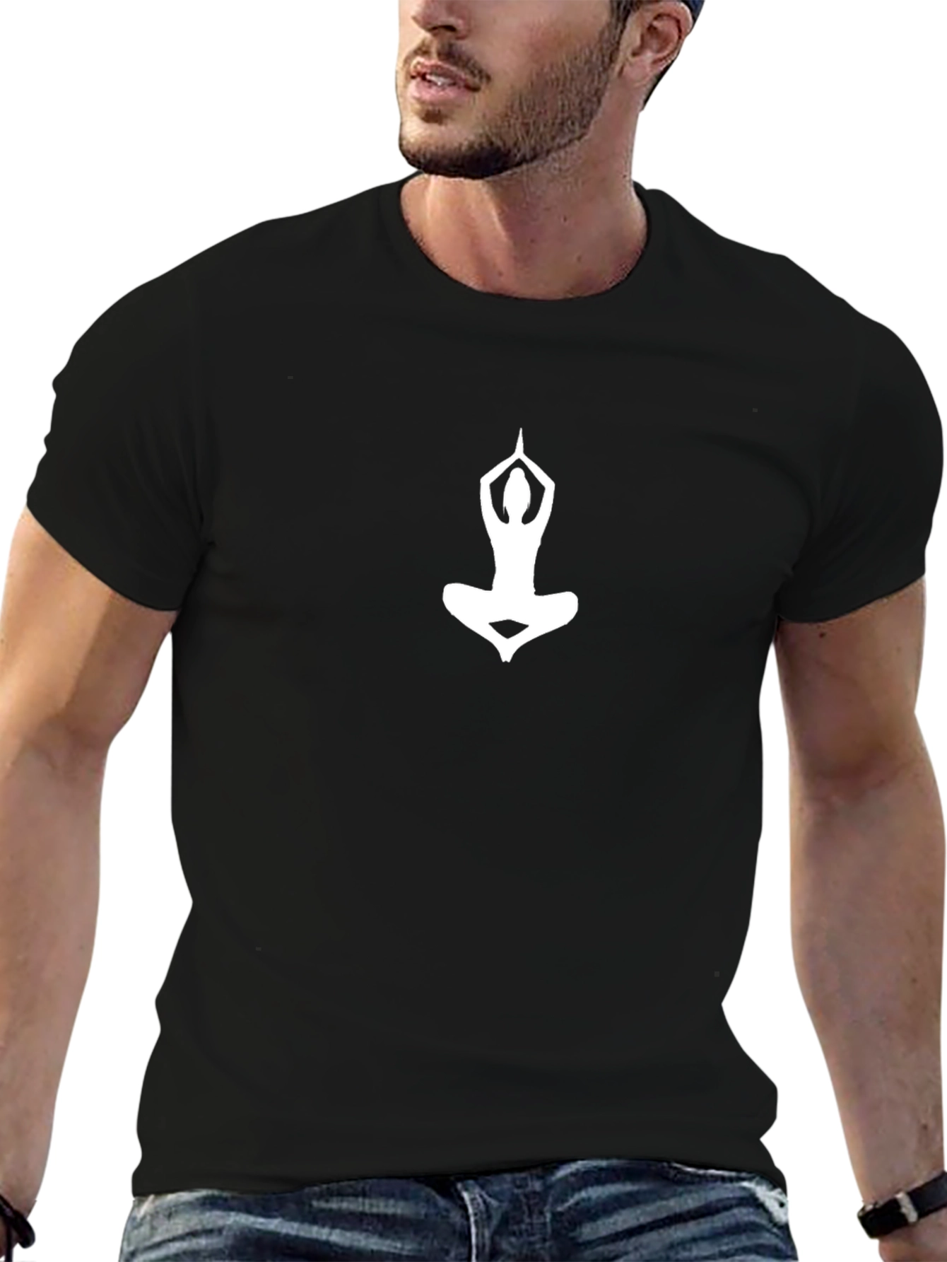 Yoga Pose Graphic Tee - Black