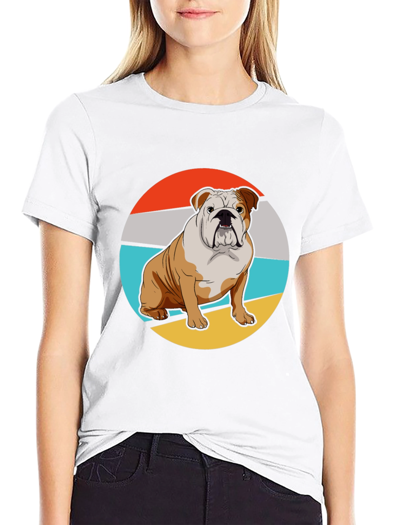 Bulldog Graphic Tee - Retro Style
