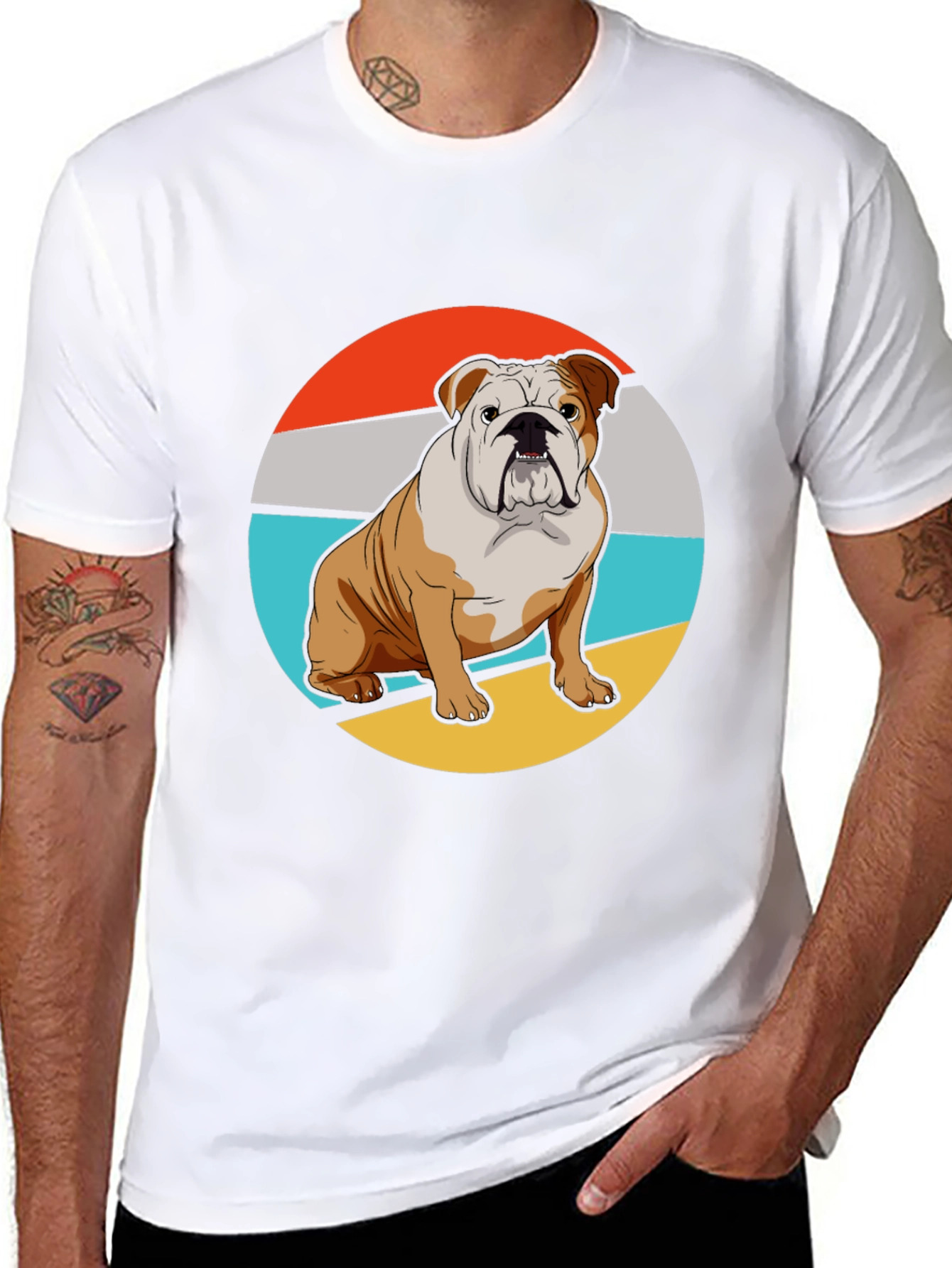 Bulldog Graphic Tee - Retro Style