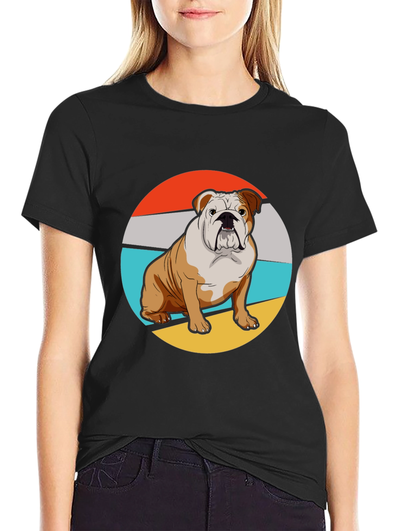 Bulldog Graphic Tee - Retro Style