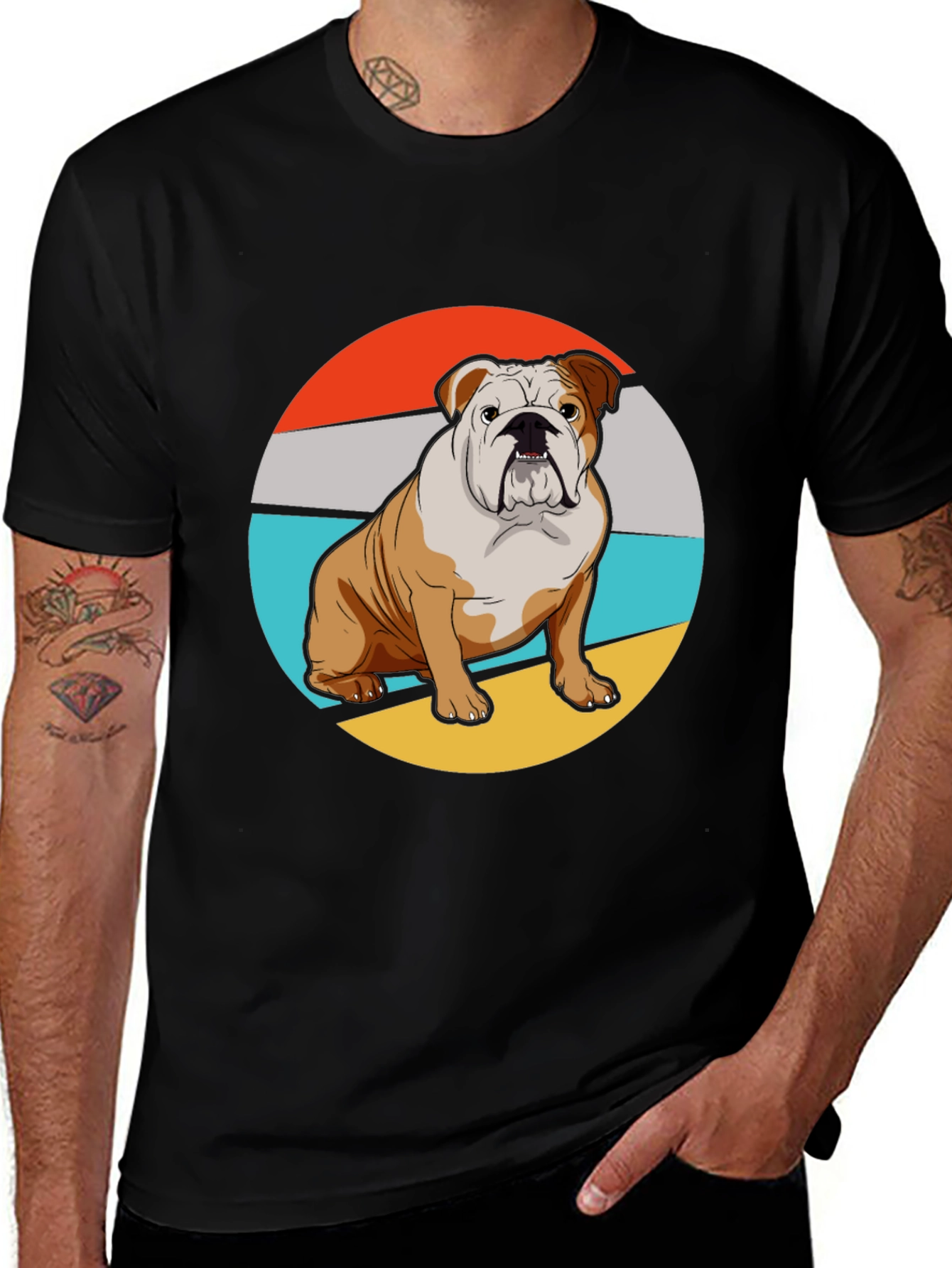 Bulldog Graphic Tee - Retro Style