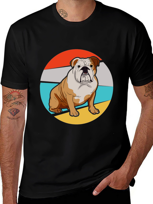 Bulldog Graphic Tee - Retro Style