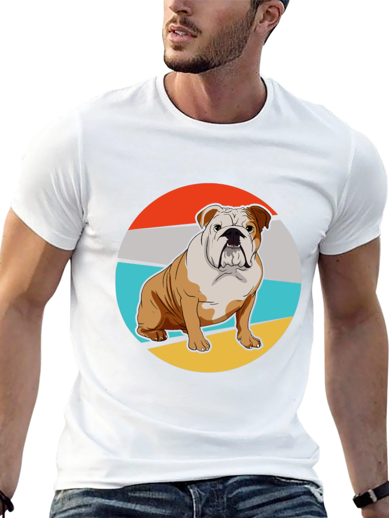 Bulldog Graphic Tee - Retro Style
