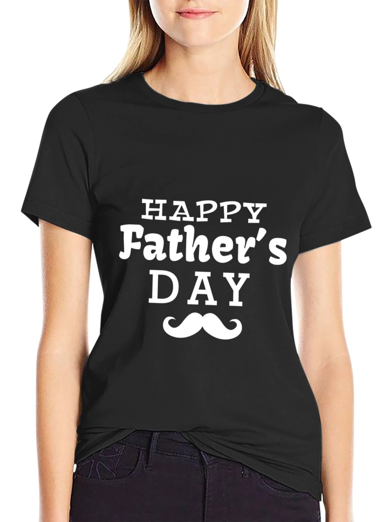 Happy Fathers Day T-Shirt - Mustache Design