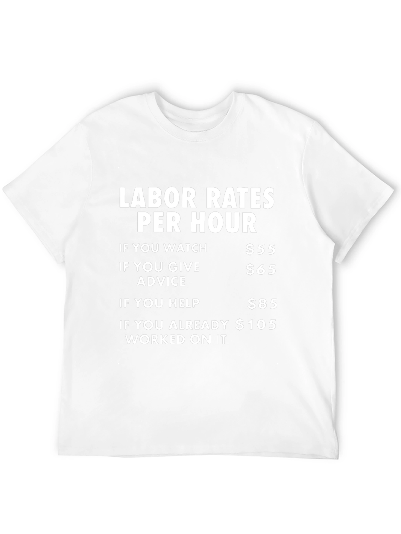 Labor Rates Per Hour Funny T-Shirt