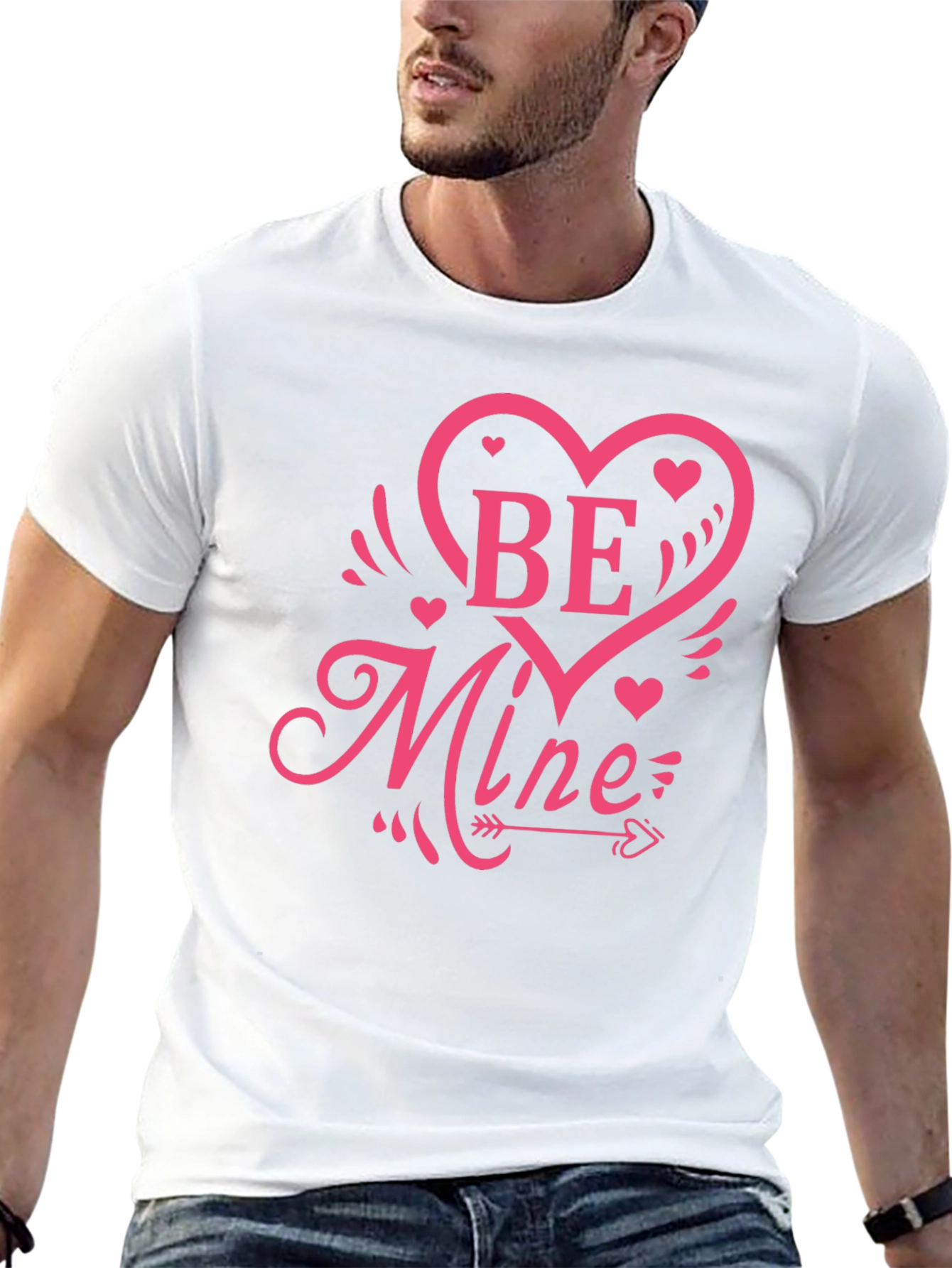 Be Mine Heart Graphic Black T-Shirt