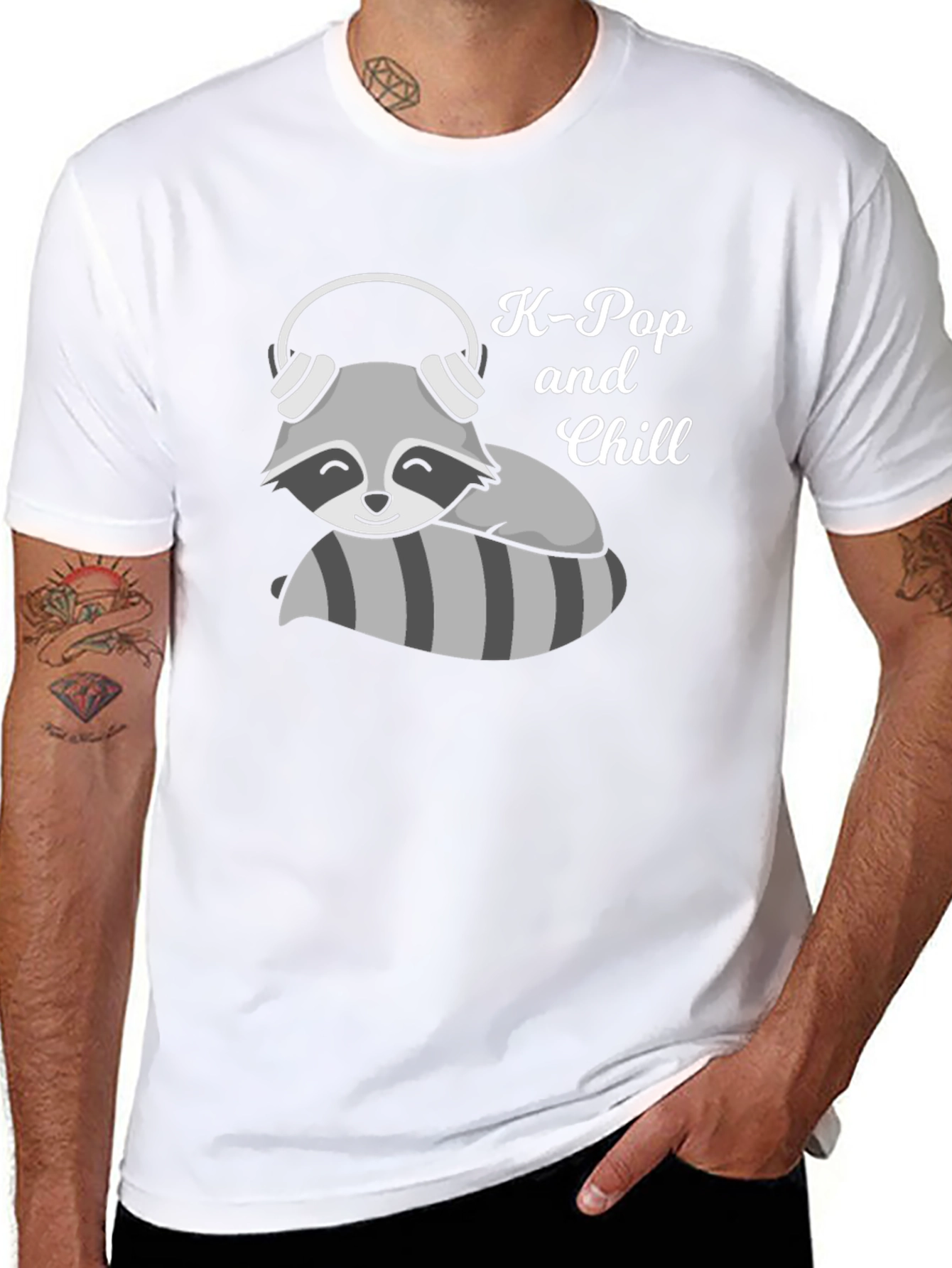 K-Pop and Chill Raccoon T-Shirt