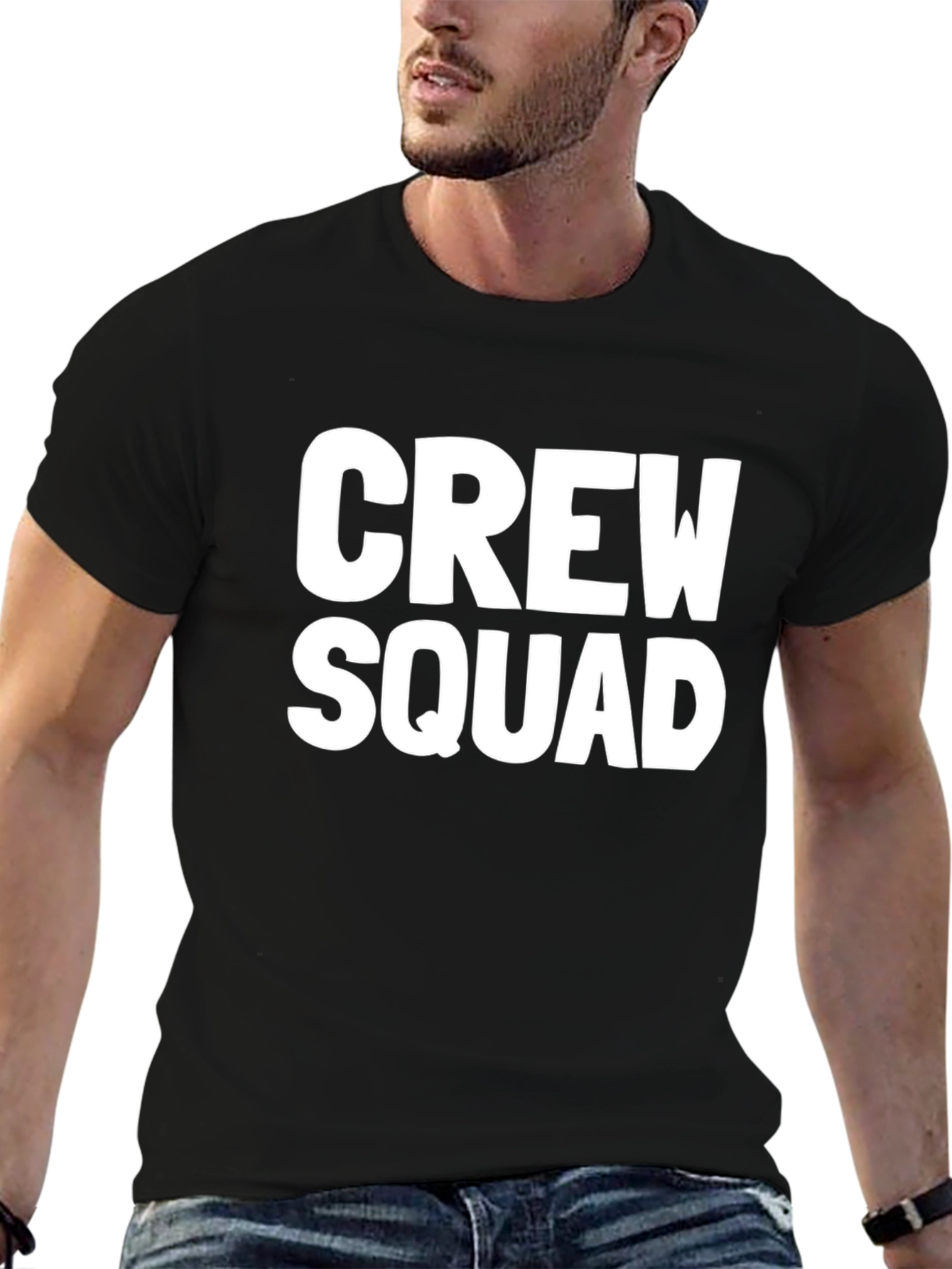 Crew Squad Black Graphic T-Shirt
