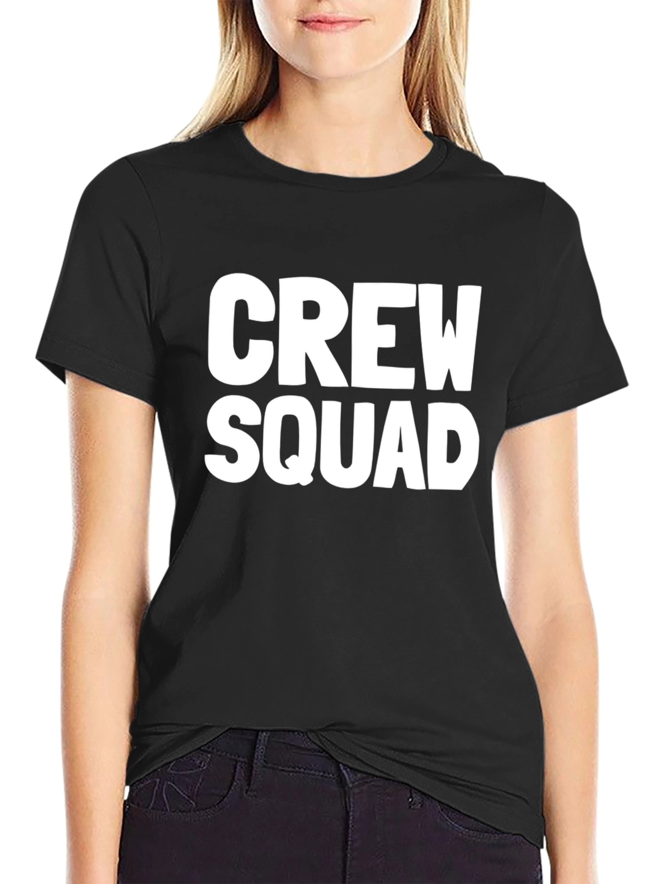 Crew Squad Black Graphic T-Shirt