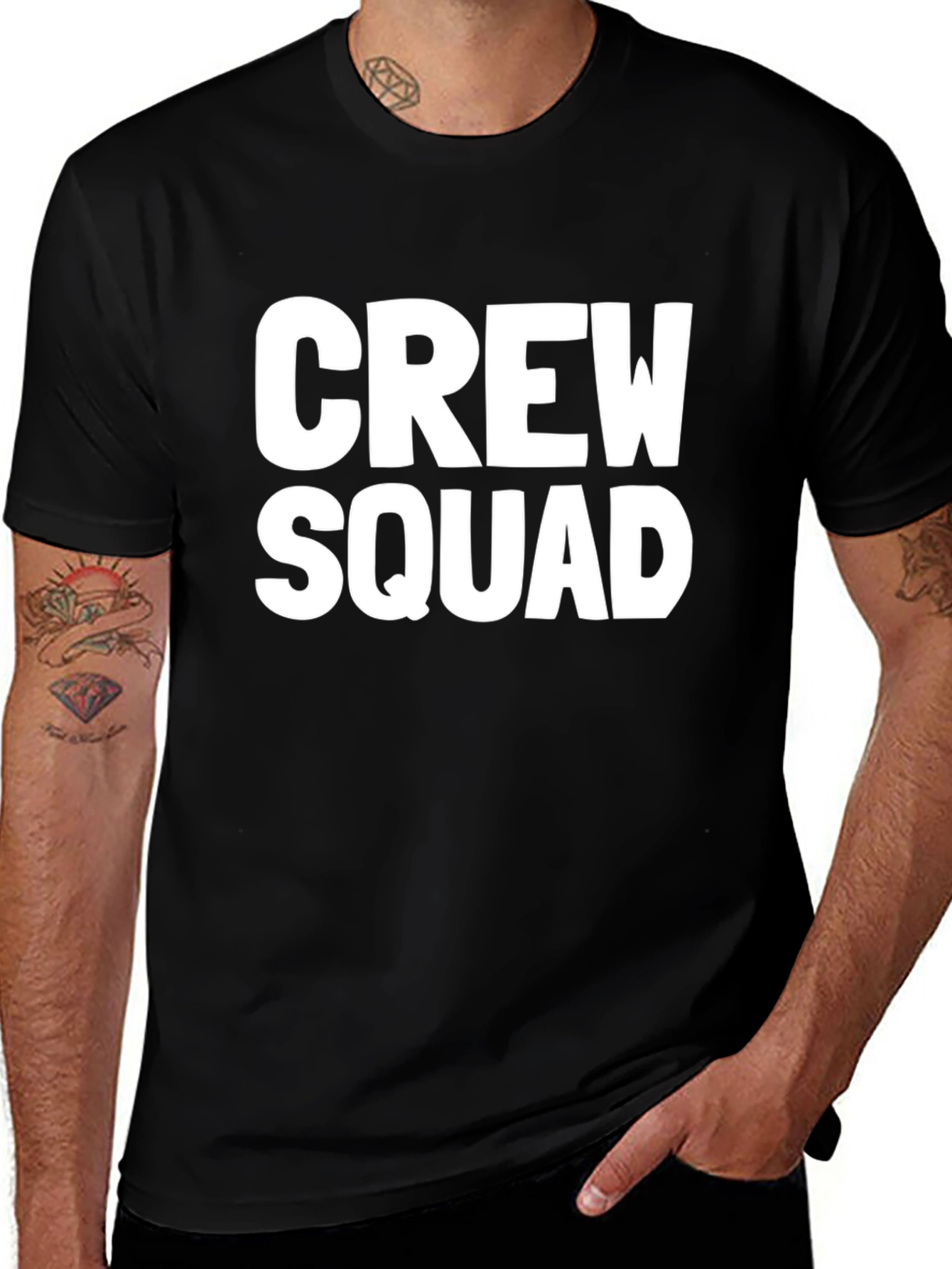 Crew Squad Black Graphic T-Shirt