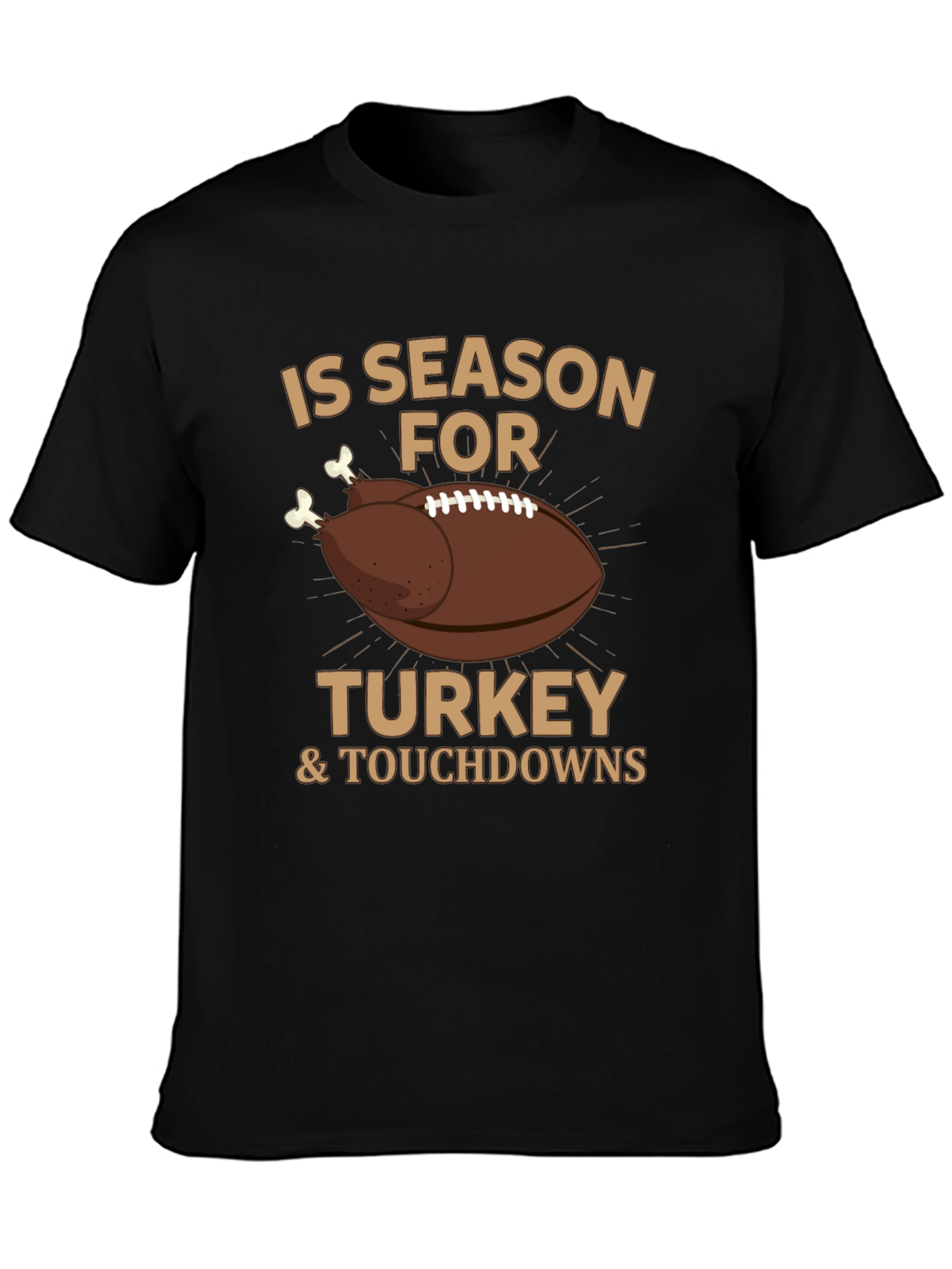 Thanksgiving Football T-Shirt - Turkey & Touchdowns